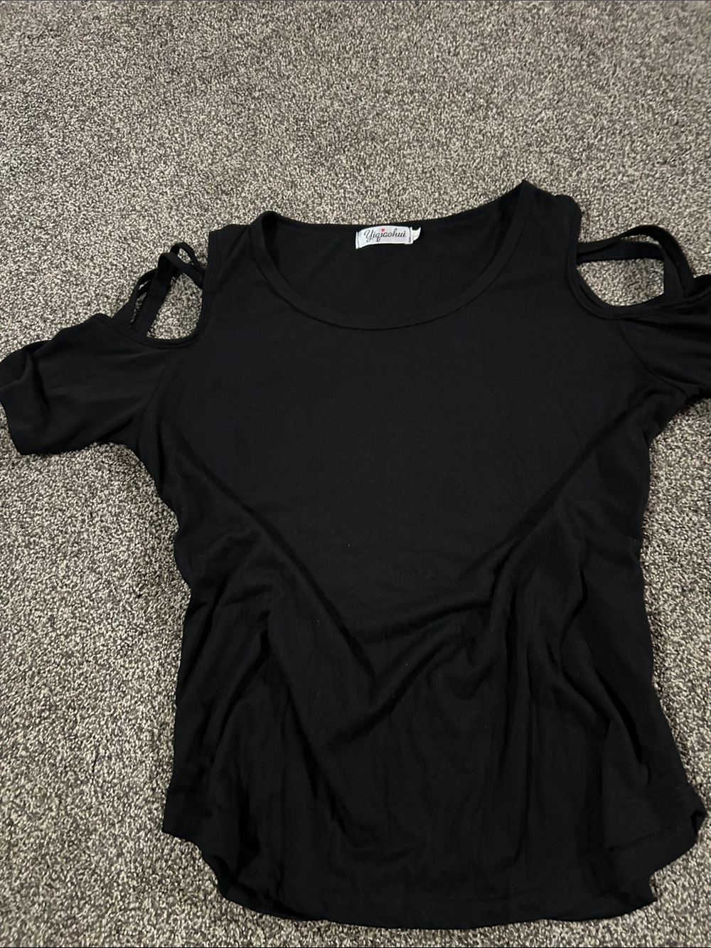 Black Cold-Shoulder Women's Top
